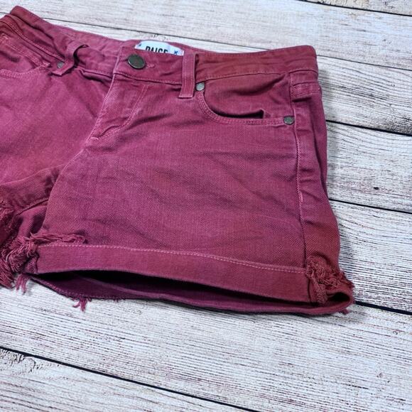 PAIGE Rust Red Orange Jimmy Jimmy Jean Shorts Cuffed Hem Raw Hem Women's 23 - Picture 2 of 11